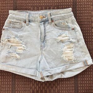 Women’s denim distressed shorts.
